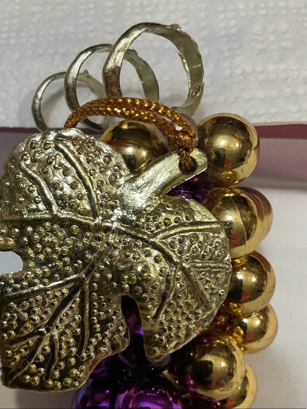 Vintage gold and purple ornament